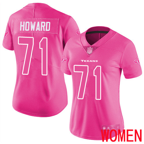 Houston Texans Limited Pink Women Tytus Howard Jersey NFL Football #71 Rush Fashion->women nfl jersey->Women Jersey